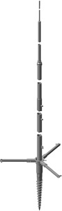 MASZT ODGROMOWY SKŁADANY 6000 MM, WKRĘCANY W GRUNT, ST/TZN-AL. - 103121 - DEHN
