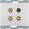 GNIAZDO 3 X CINCH/S-VIDEO ALU K.5 - 3315327003 - HAGER - BERKER