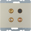 GNIAZDO 3 X CINCH / S-VIDEO STAL SZLACHETNA LAKIEROWANY K.5 - 3315327004 - HAGER - BERKER
