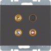 GNIAZDO 3 X CINCH / S-VIDEO ANTRACYT MAT K.1 - 3315327006 - HAGER - BERKER