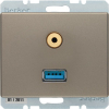 GNIAZDO USB / 3.5 MM AUDIO JASNY BRĄZ LAKIEROWANY ARSYS - 3315399011 - HAGER - BERKER