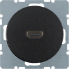 GNIAZDO HDMI Z PRZYŁĄCZEM 90&deg; CZARNY POŁYSK R.1/R.3 - 3315432045 - HAGER - BERKER