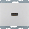 GNIAZDO HDMI Z PRZYŁĄCZEM 90° ALU K.5 - 3315437003 - HAGER - BERKER