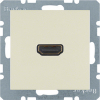 GNIAZDO HDMI Z PRZYŁĄCZEM 90&deg; KREMOWY POŁYSK S.1 - 3315438982 - HAGER - BERKER