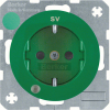 GNIAZDO SCHUKO Z DIODĄ KONTROLNĄ LED ZIELONY POŁYSK R.1/R.3 - 41102003 - HAGER - BERKER