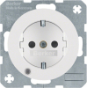 GNIAZDO SCHUKO Z DIODĄ KONTROLNĄ LED BIAŁY POŁYSK R.1/R.3  - 41102089 - HAGER - BERKER