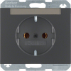 GNIAZDO SCHUKO Z POLEM OPISOWYM ANTRACYT MAT LAKIEROWANY K.1 - 47397006 - HAGER - BERKER