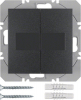 PRZYCISK PODWÓJNY PŁASKI Z BATERIĄ SŁONECZNĄ ANTRACYT MAT S.1/B.3/B.7 KNX RF  - 85656185 - HAGER - BERKER
