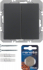 PRZYCISK RADIOWY PODWÓJNY PŁASKI QUICKLINK ANTRACYT Q.1/Q.3 KNX RF  - 85656226 - HAGER - BERKER