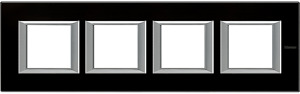 RAMKA PROTOKĄTNA POZIOMA 4X2 MODUŁY BLACK GLASS AXOLUTE - HA4802M4HVNN - LEGRAND
