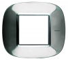 RAMKA OWALNA 2 MODUŁY SHINY STEEL AXOLUTE - HB4802ACL - LEGRAND