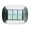 RAMKA OWALNA 3 MODUŁY SHINY ALESSI STEEL AXOLUTE - HB4803AXL - LEGRAND
