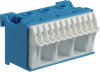 BLOK SAMOZACISKÓW NEUTRALNY NIEBIESKI 3X16 + 11X4MM2 SZEROKOŚĆ 60MM QUICKCONNECT - KN14N - HAGER - BERKER