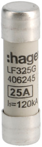BEZPIECZNIK CYLINDRYCZNY 10X38 GG 25A. - LF325G - HAGER - BERKER