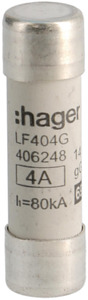 WKŁADKA BEZPIECZNIKOWA 4A 14X51 CYLINDRYCZNA CHARAKTERYSTYKA GG ZWŁOCZNA  - LF404G - HAGER - BERKER