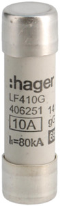 WKŁADKA BEZPIECZNIKOWA 10A 14X51 CHARAKTERYSTYKA GG ZWŁOCZNA  - LF410G - HAGER - BERKER