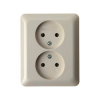 GNIAZDO PODWÓJNE BEZ UZIEMIENIA KOMPLET KREMOWY MODUL 2 *PRODUKT WYCOFANY Z OFERTY*  - 61675402 - HAGER - BERKER